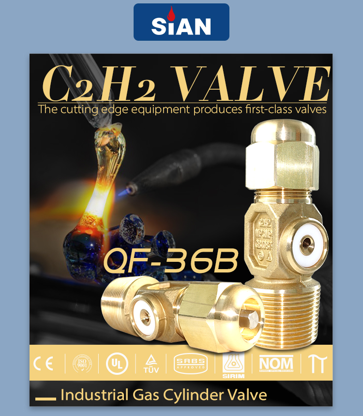 C2H2 صمام إبرة أسطوانة الغاز (1)