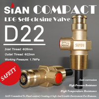 Sian Compact Valve Manufaction D22 Closing LPG Gas Cylinder 22mm
